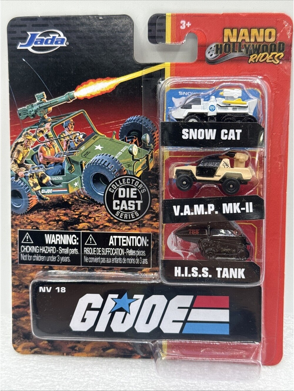 Jada Nano Hollywood Rides Die cast GI JOE  1.65" 3 Pk 2020 Snow Cat VAMP HISS